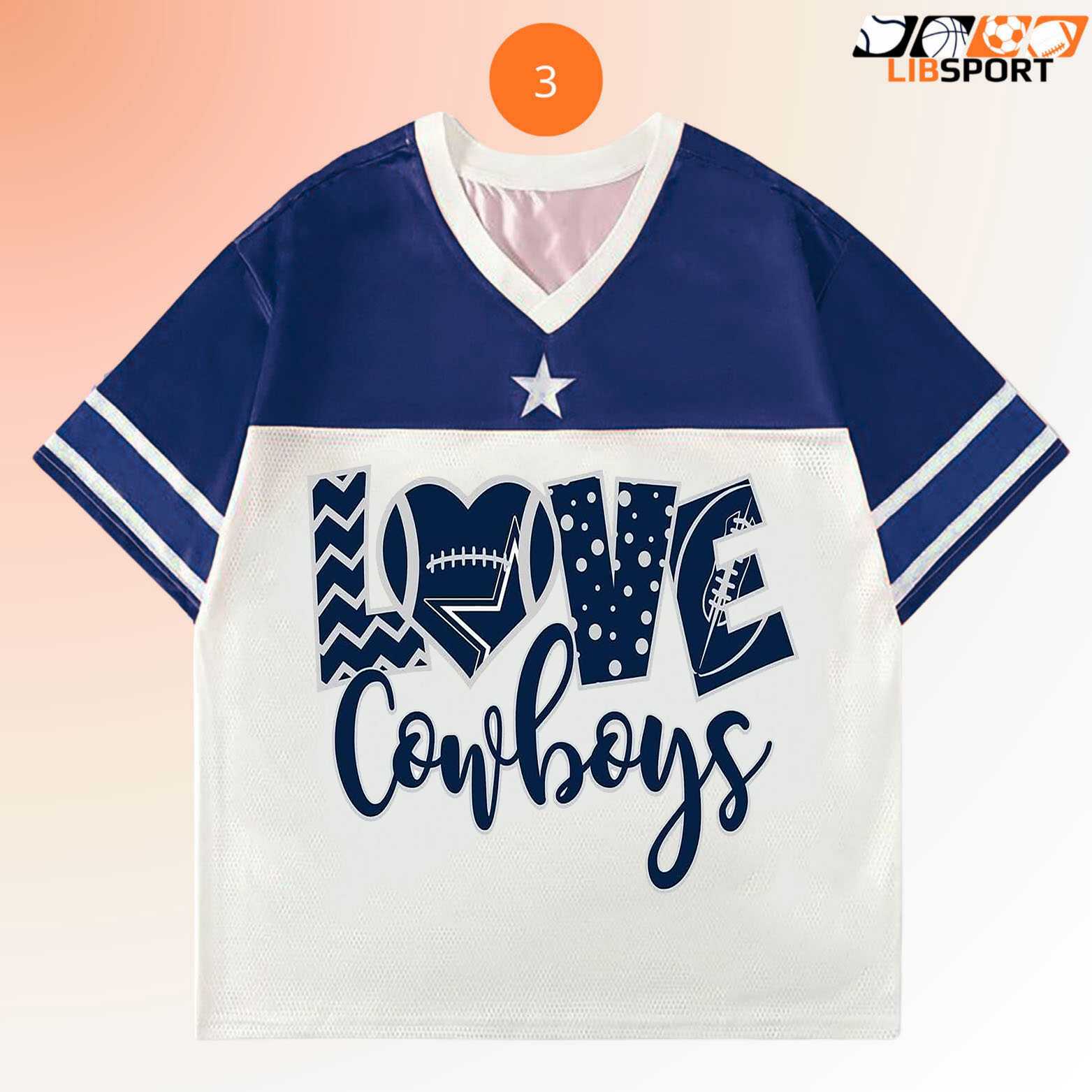 Dallas Cowboys Love Jersey, Cute Fan Gift Shirt, Unisex Apparel Tee